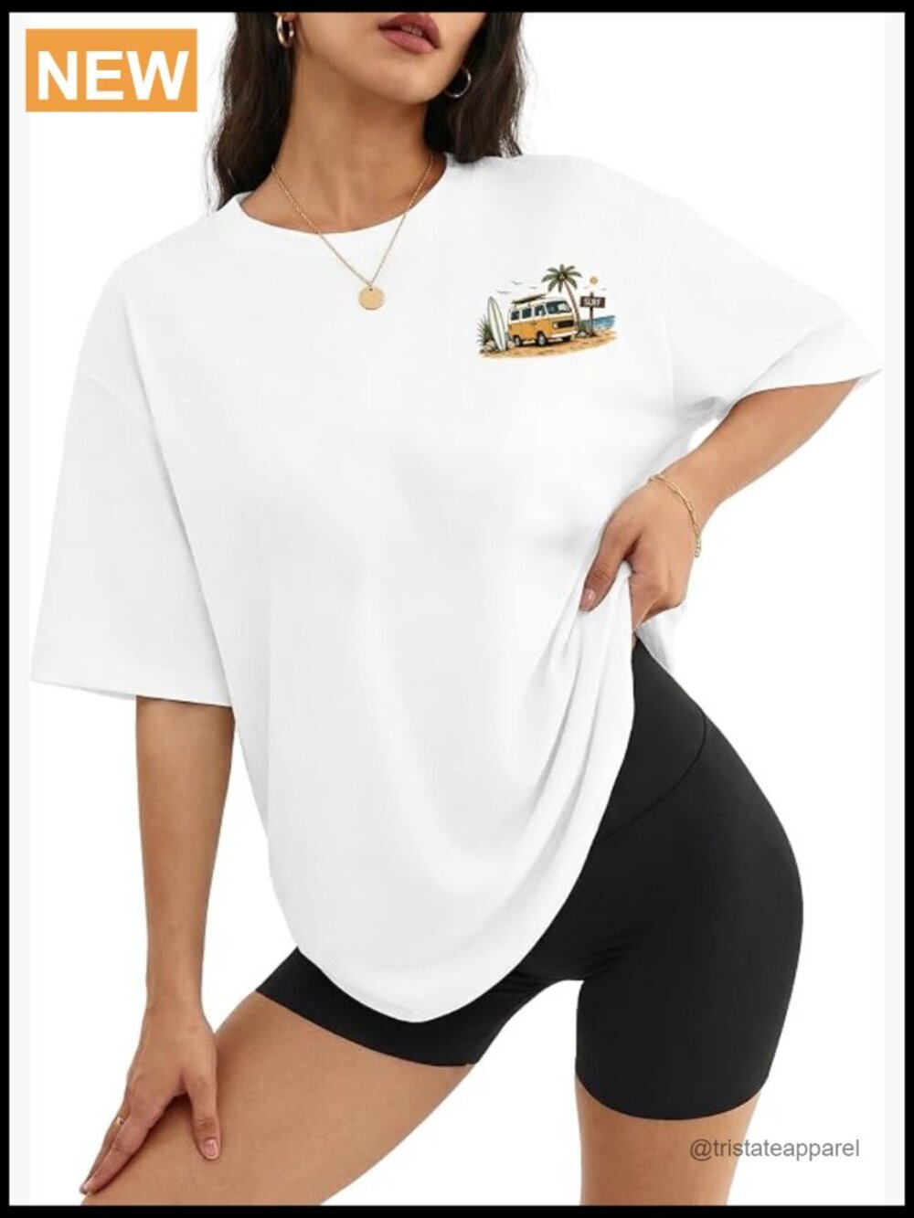 Oversized Graphic Tee 100% Cotton Beach Shirt Loose Fit Casual Summer Top
